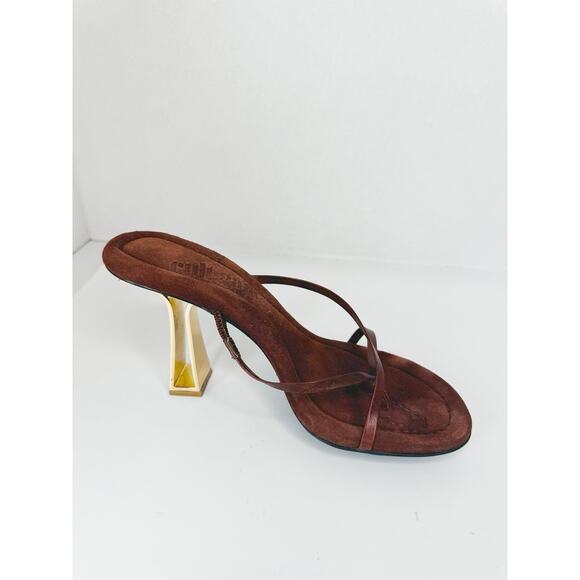 Cult Gaia in mahogany brown Soriah Slide Strappy leather Sandal (Women) 36.5 - Picture 11 of 11